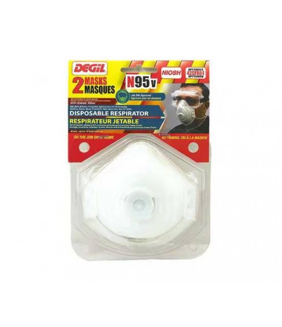 Honeywell/Degil 成人防护口罩 N95 防雾霾防传染 带加强型呼吸阀（2只/套）
